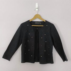 Ivanka Trump Black Pearl Cardigan Size S